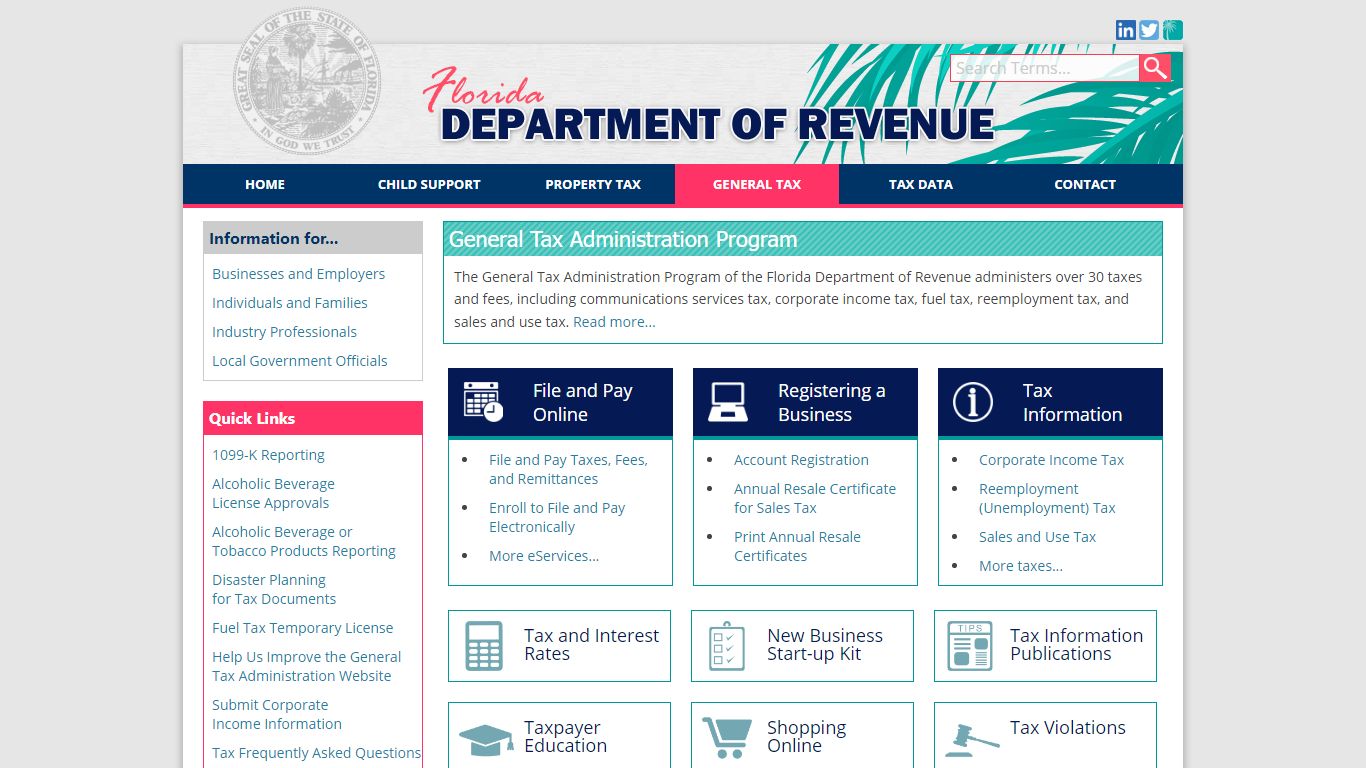 Florida Dept. of Revenue - General Tax Administration
